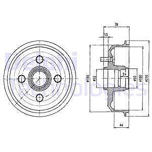 Delphi Bremstrommel [Hersteller-Nr. BF229] für Ford, Mazda von Delphi