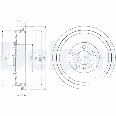 Delphi Bremstrommel [Hersteller-Nr. BF406] für Skoda, VW von Delphi