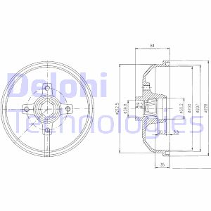 Bremstrommel Hinterachse Delphi BF111 von Delphi