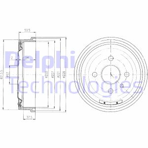 Bremstrommel Hinterachse Delphi BF151 von Delphi