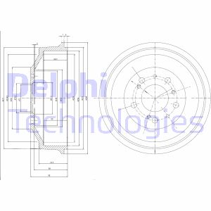 Bremstrommel Hinterachse Delphi BF153 von Delphi