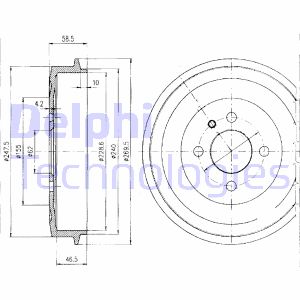 Bremstrommel Hinterachse Delphi BF156 von Delphi