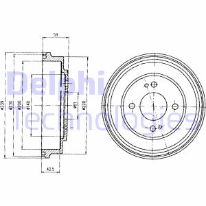 Bremstrommel Hinterachse Delphi BF208 von Delphi