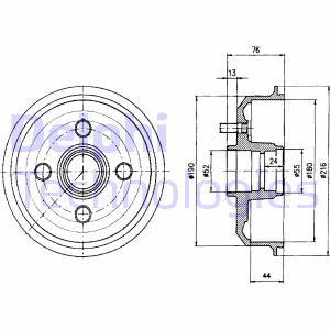 Bremstrommel Hinterachse Delphi BF229 von Delphi