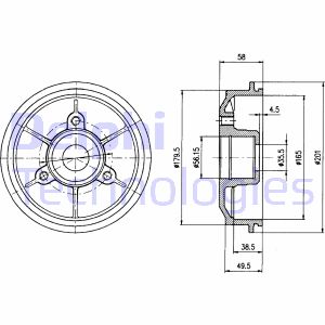 Bremstrommel Hinterachse Delphi BF267 von Delphi