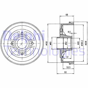 Bremstrommel Hinterachse Delphi BF272 von Delphi