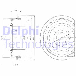 Bremstrommel Hinterachse Delphi BF273 von Delphi