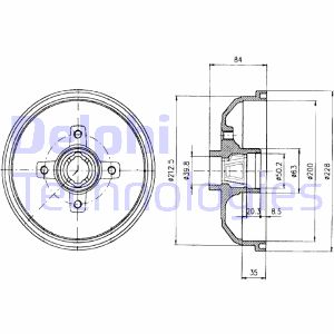 Bremstrommel Hinterachse Delphi BF293 von Delphi