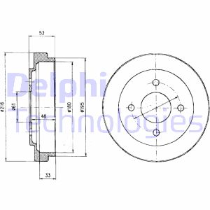 Bremstrommel Hinterachse Delphi BF303 von Delphi