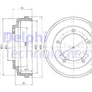 Bremstrommel Hinterachse Delphi BF316 von Delphi