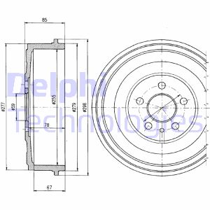 Bremstrommel Hinterachse Delphi BF325 von Delphi