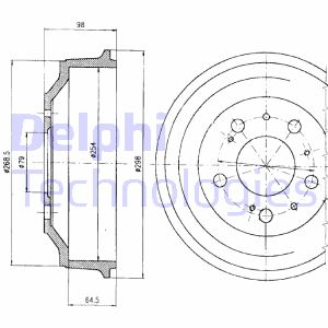 Bremstrommel Hinterachse Delphi BF327 von Delphi