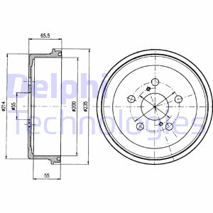 Bremstrommel Hinterachse Delphi BF341 von Delphi