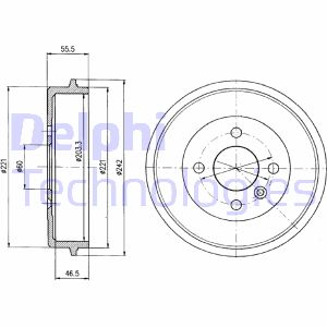 Bremstrommel Hinterachse Delphi BF346 von Delphi