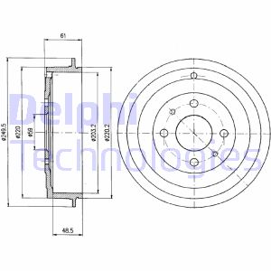 Bremstrommel Hinterachse Delphi BF366 von Delphi