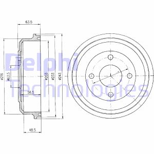 Bremstrommel Hinterachse Delphi BF369 von Delphi