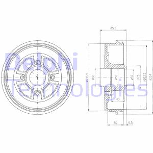 Bremstrommel Hinterachse Delphi BF380 von Delphi