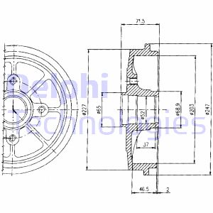 Bremstrommel Hinterachse Delphi BF392 von Delphi