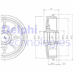 Bremstrommel Hinterachse Delphi BF393 von Delphi