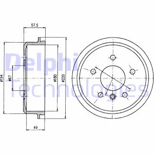 Bremstrommel Hinterachse Delphi BF395 von Delphi