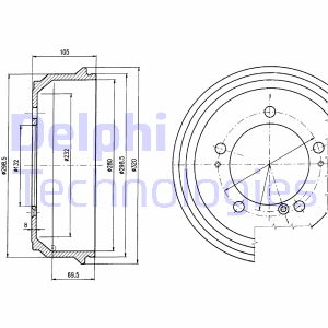 Bremstrommel Hinterachse Delphi BF404 von Delphi