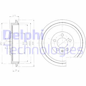 Bremstrommel Hinterachse Delphi BF406 von Delphi