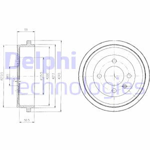 Bremstrommel Hinterachse Delphi BF410 von Delphi