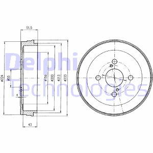 Bremstrommel Hinterachse Delphi BF411 von Delphi