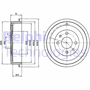 Bremstrommel Hinterachse Delphi BF413 von Delphi