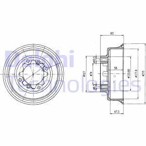 Bremstrommel Hinterachse Delphi BF43 von Delphi