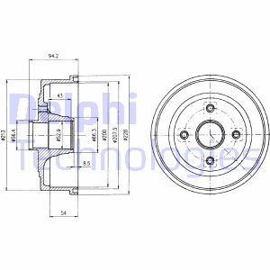 Bremstrommel Hinterachse Delphi BF472 von Delphi