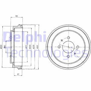 Bremstrommel Hinterachse Delphi BF485 von Delphi