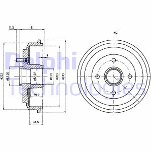 Bremstrommel Hinterachse Delphi BF487 von Delphi