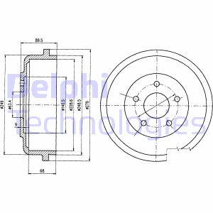 Bremstrommel Hinterachse Delphi BF488 von Delphi