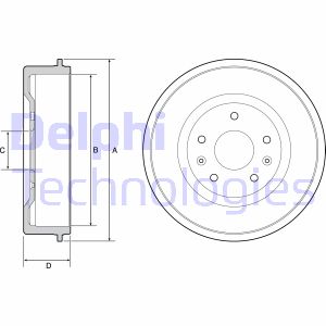 Bremstrommel Hinterachse Delphi BF513 von Delphi