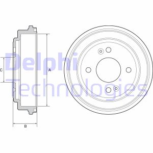 Bremstrommel Hinterachse Delphi BF551 von Delphi