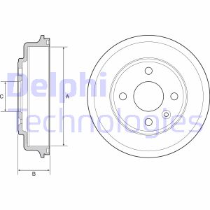 Bremstrommel Hinterachse Delphi BF554 von Delphi