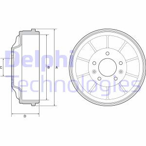 Bremstrommel Hinterachse Delphi BF562 von Delphi