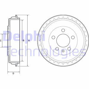 Bremstrommel Hinterachse Delphi BF563 von Delphi