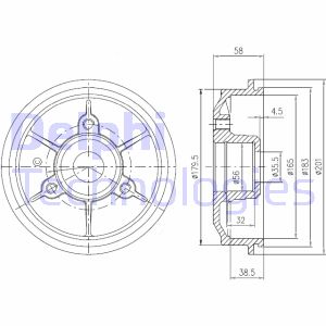 Bremstrommel Hinterachse Delphi BFR267 von Delphi