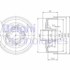 Bremstrommel Hinterachse Delphi BFR272 von Delphi