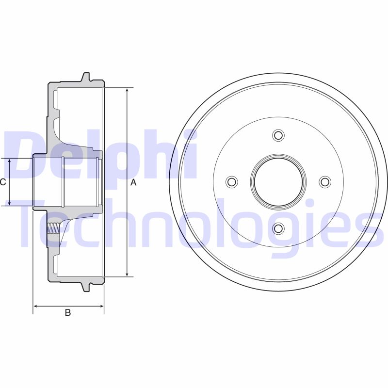 Bremstrommel Hinterachse Delphi BFR538 von Delphi