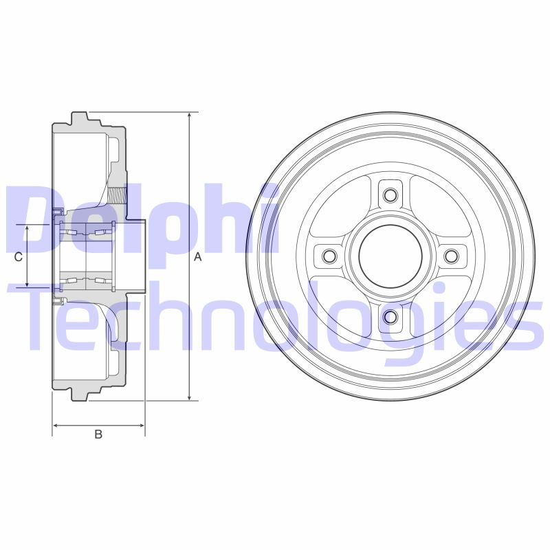 Bremstrommel Hinterachse Delphi BFR626 von Delphi