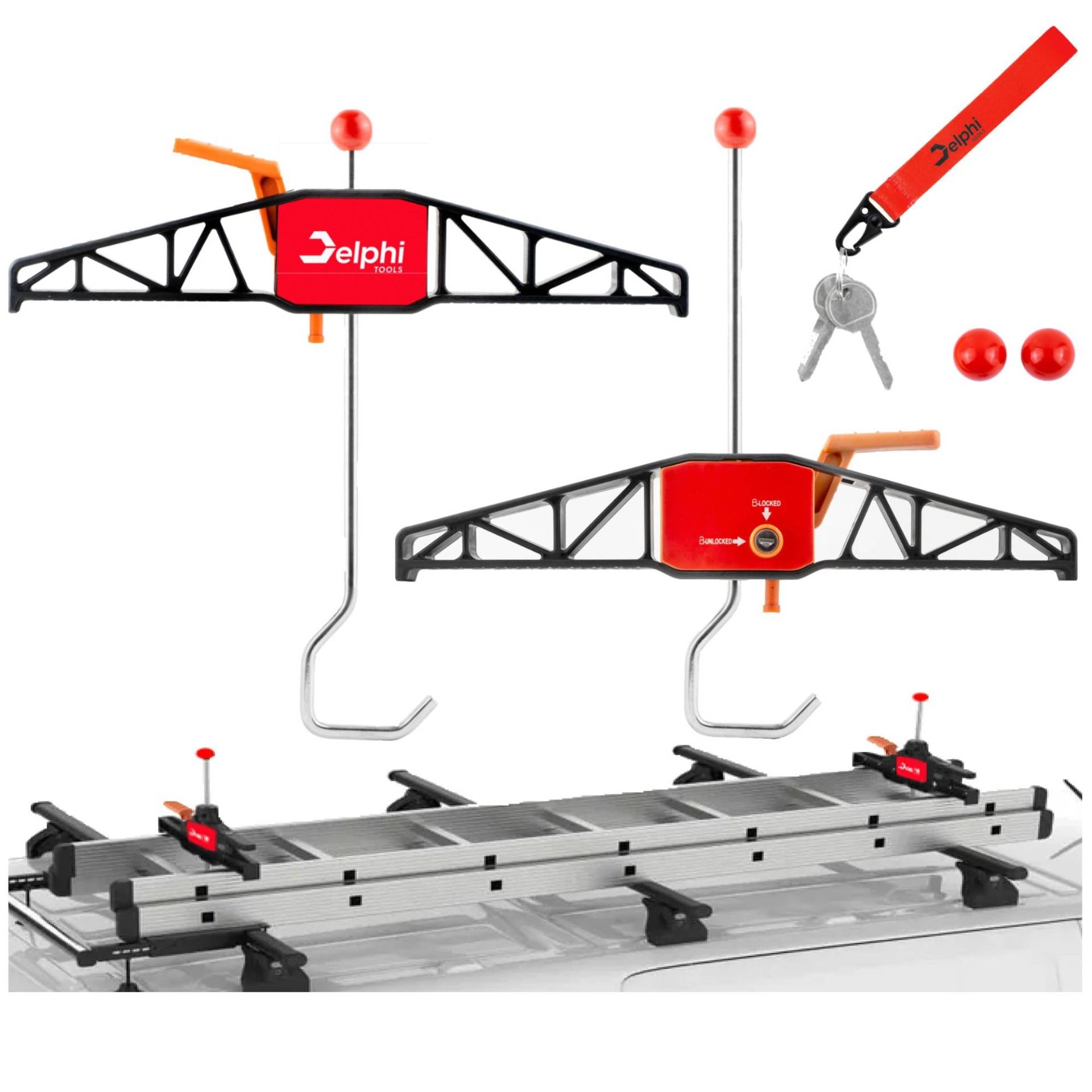 DELPHI Universalhalter Leiter Leiterhalter Dachträger 2 Stücke Leitersicherung Zur Montage Von Leitern Auto Dachhaken Für Leiter von Delphi