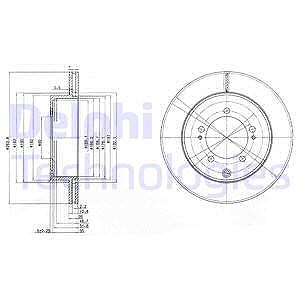 Delphi 1x Bremsscheibe [Hersteller-Nr. BG9849] für Mitsubishi von Delphi