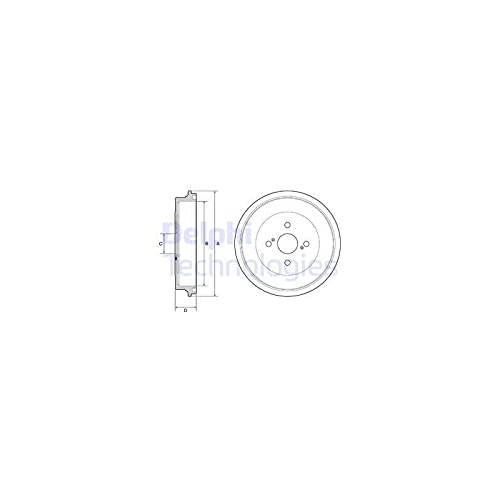 Delphi BF560 Bremstrommel ohne Lager, 143mm x 284mm von Delphi