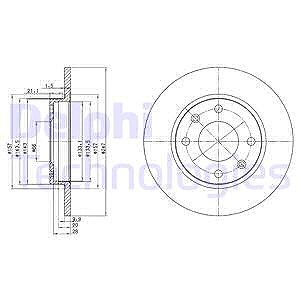 Delphi Bremsscheibe [Hersteller-Nr. BG2213] für Citroën, Peugeot von Delphi