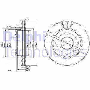 Delphi Bremsscheibe [Hersteller-Nr. BG2367] für Alfa Romeo, Ford von Delphi