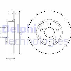 Delphi Bremsscheibe [Hersteller-Nr. BG2386] für Alfa Romeo, Fiat, Lancia von Delphi