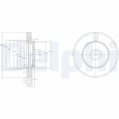 Delphi Bremsscheibe [Hersteller-Nr. BG2419] für Saab von Delphi